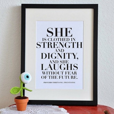 Love Picture Frames  Quotes on Quote Wall Frame Proverbs 31 25 Bible Verse She Is Clothed In Strength